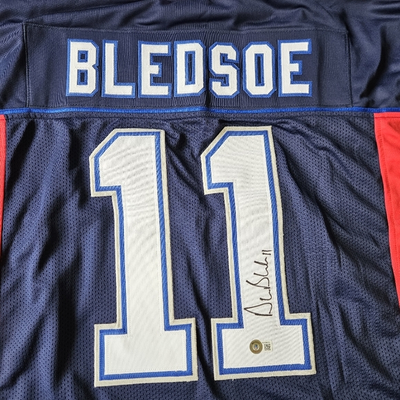 Drew Bledsoe Autographed Buffalo Bills Football Jersey Size XL - Picture 8 of 14